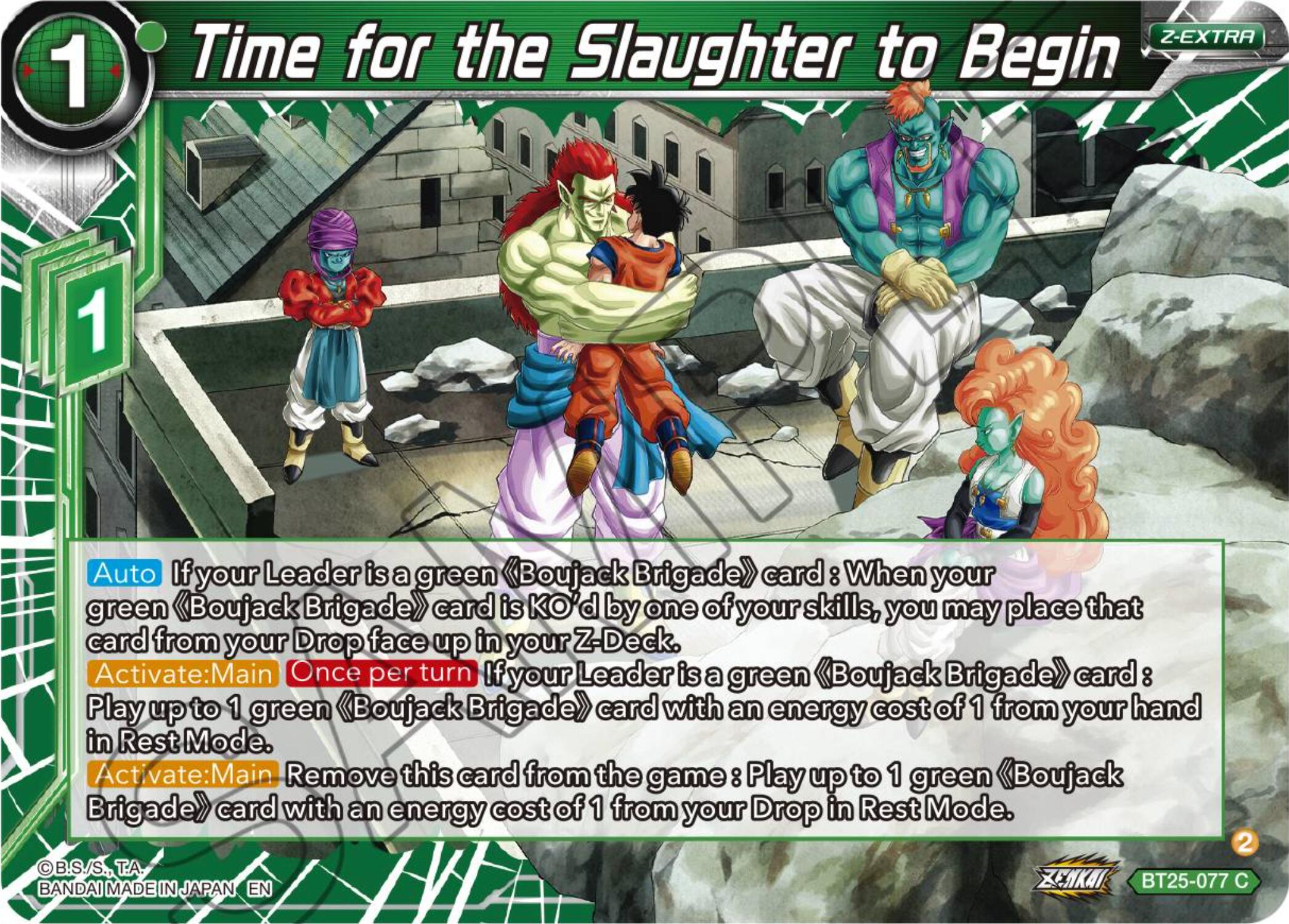 Time for the Slaughter to Begin (BT25-077) [Legend of the Dragon Balls] | Amazing Games TCG
