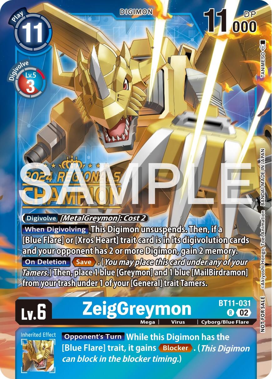 ZeigGreymon [BT11-031] (2024 Regionals Champion) [Dimensional Phase] | Amazing Games TCG
