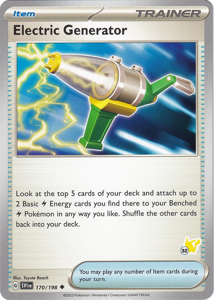 Electric Generator (170/198) (Pikachu Stamp #32) [Battle Academy 2024] | Amazing Games TCG