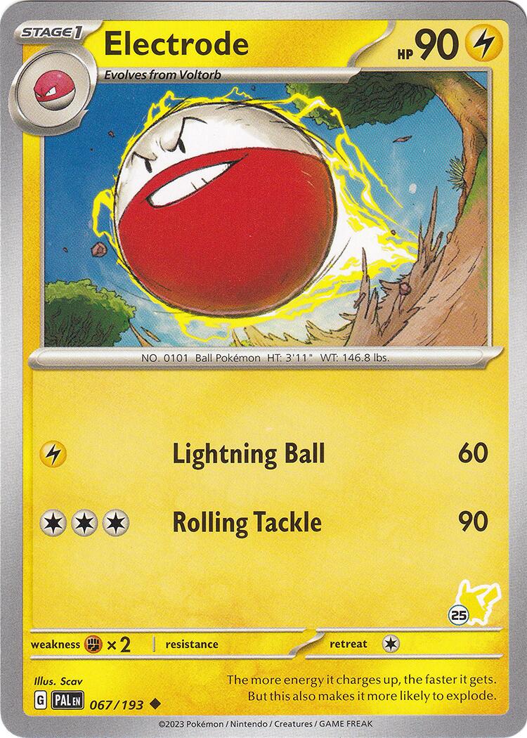 Electrode (067/193) (Pikachu Stamp #25) [Battle Academy 2024] | Amazing Games TCG