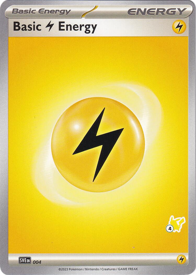 Basic Lightning Energy (004) (Pikachu Stamp #4) [Battle Academy 2024] | Amazing Games TCG