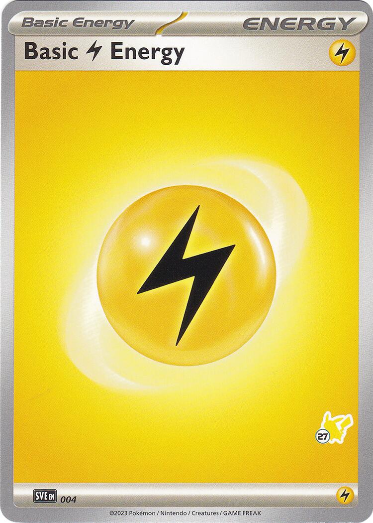 Basic Lightning Energy (004) (Pikachu Stamp #27) [Battle Academy 2024] | Amazing Games TCG