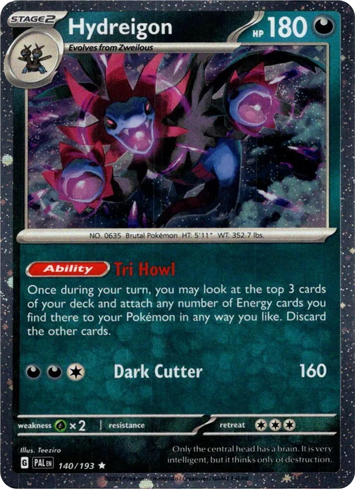 Hydreigon (140/193) (Cosmo Holo) [Scarlet & Violet: Paldea Evolved] | Amazing Games TCG