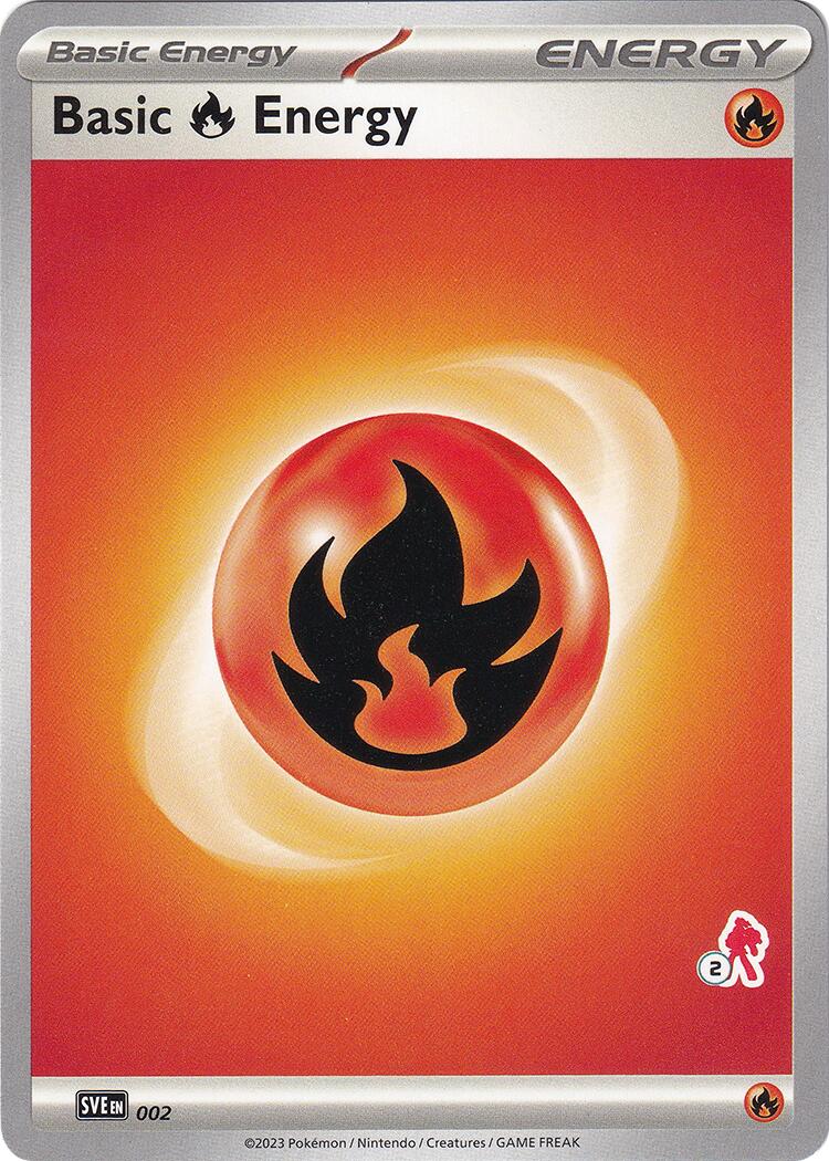 Basic Fire Energy (002) (Armarouge Stamp #2) [Battle Academy 2024] | Amazing Games TCG