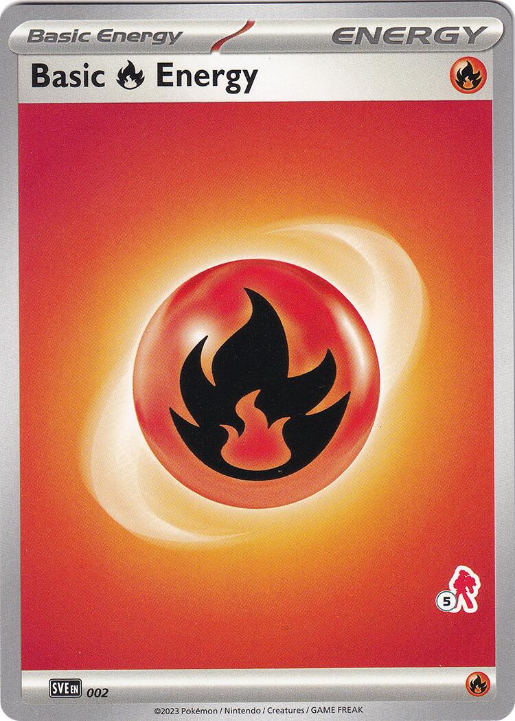 Basic Fire Energy (002) (Armarouge Stamp #5) [Battle Academy 2024] | Amazing Games TCG