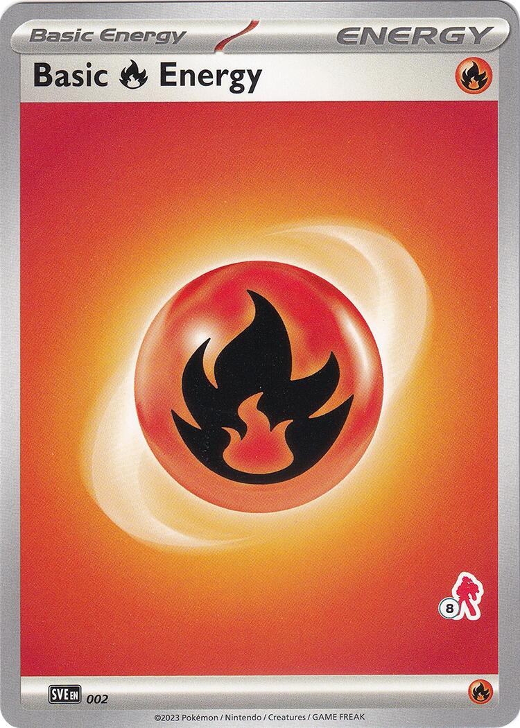 Basic Fire Energy (002) (Armarouge Stamp #8) [Battle Academy 2024] | Amazing Games TCG