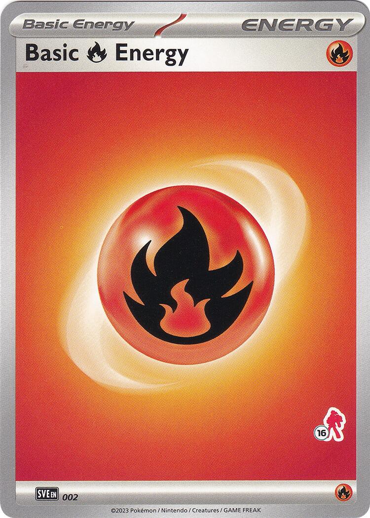 Basic Fire Energy (002) (Armarouge Stamp #16) [Battle Academy 2024] | Amazing Games TCG