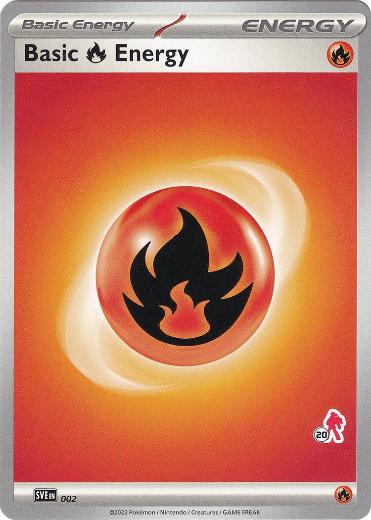 Basic Fire Energy (002) (Armarouge Stamp #20) [Battle Academy 2024] | Amazing Games TCG