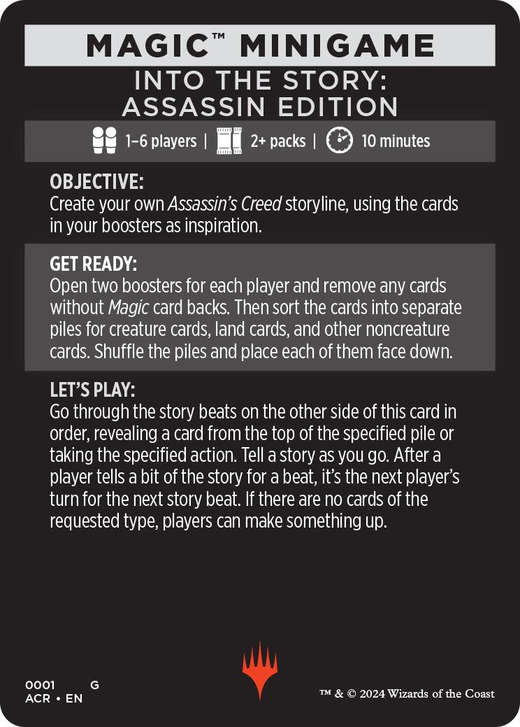 Into The Story: Assassin Edition (Magic Minigame) [Assassin's Creed Minigame] | Amazing Games TCG