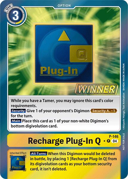 Recharge Plug-In Q [P-146] (Store Tournament 2024 Jul. – Sep. Winner Pack) [Promotional Cards] | Amazing Games TCG