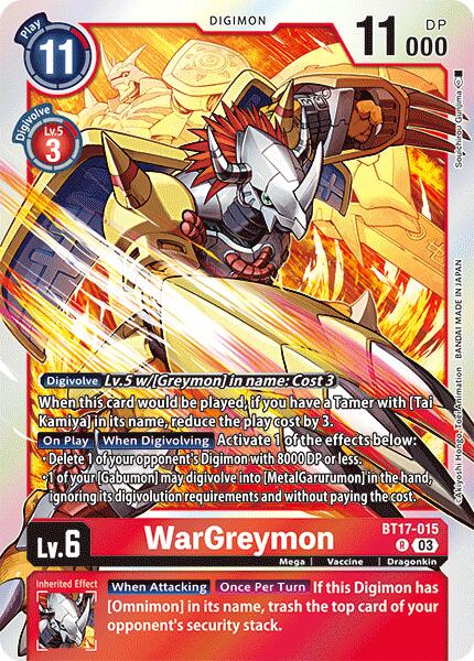 WarGreymon [BT17-015] [Secret Crisis] | Amazing Games TCG