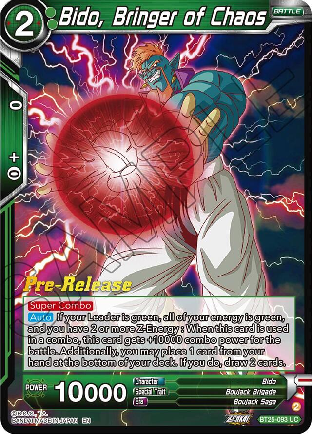 Bido, Bringer of Chaos (BT25-093) [Legend of the Dragon Balls Prerelease Promos] | Amazing Games TCG