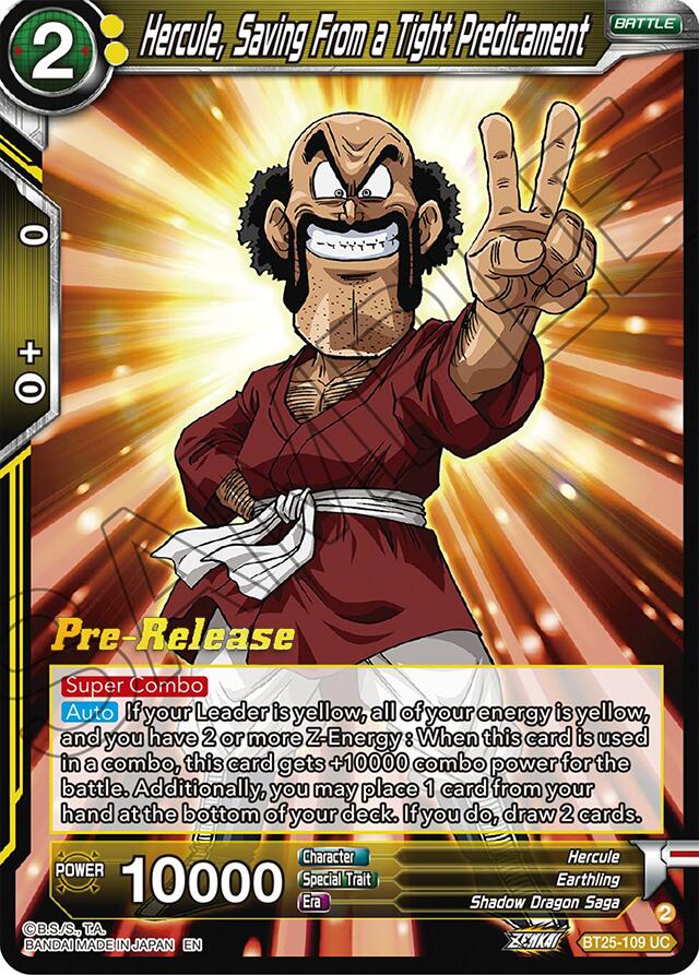 Hercule, Saving From a Tight Predicament (BT25-109) [Legend of the Dragon Balls Prerelease Promos] | Amazing Games TCG