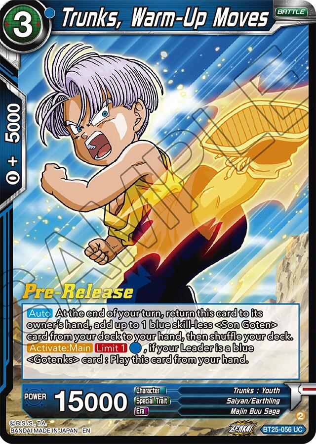 Trunks, Warm-Up Moves (BT25-056) [Legend of the Dragon Balls Prerelease Promos] | Amazing Games TCG