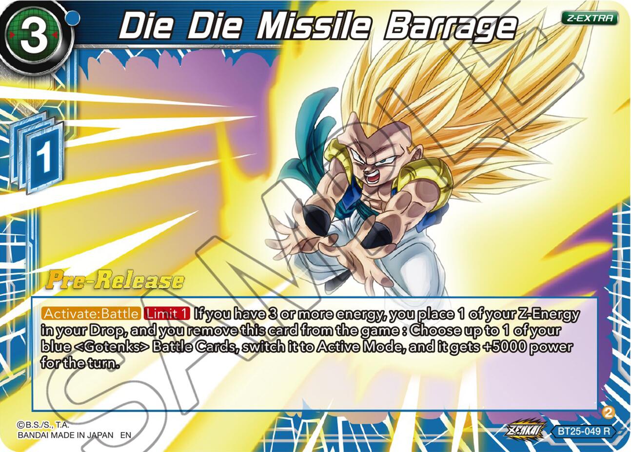 Die Die Missile Barrage (BT25-049) [Legend of the Dragon Balls Prerelease Promos] | Amazing Games TCG