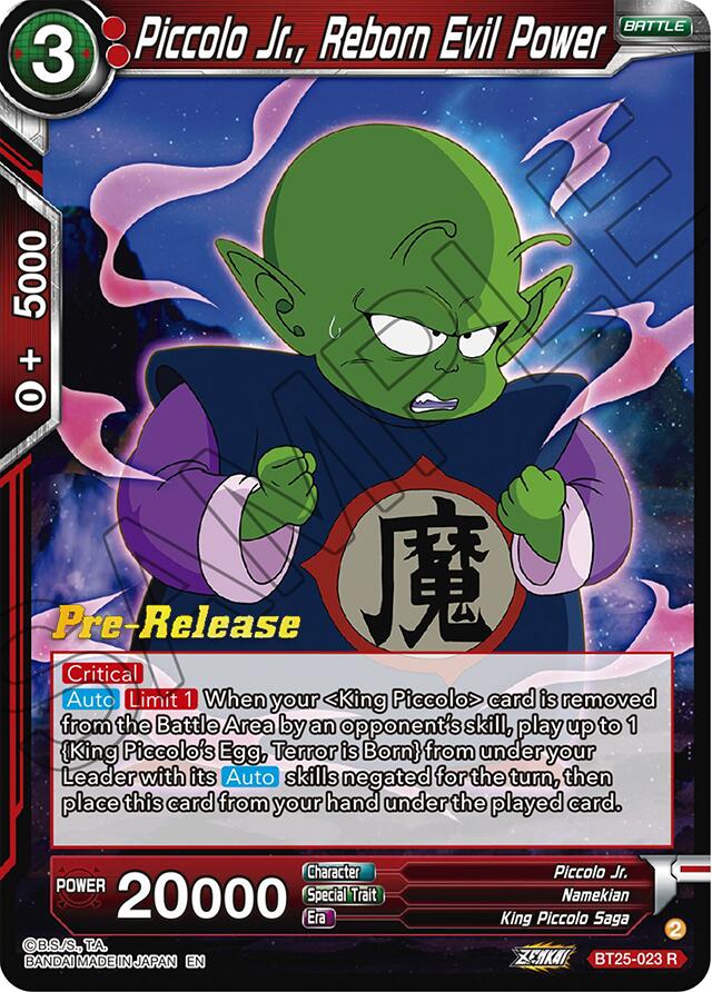 Piccolo Jr., Reborn Evil Power (BT25-023) [Legend of the Dragon Balls Prerelease Promos] | Amazing Games TCG