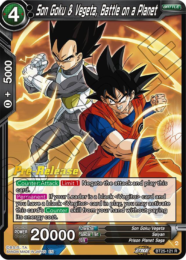 Son Goku & Vegeta, Battle on a Planet (BT25-121) [Legend of the Dragon Balls Prerelease Promos] | Amazing Games TCG