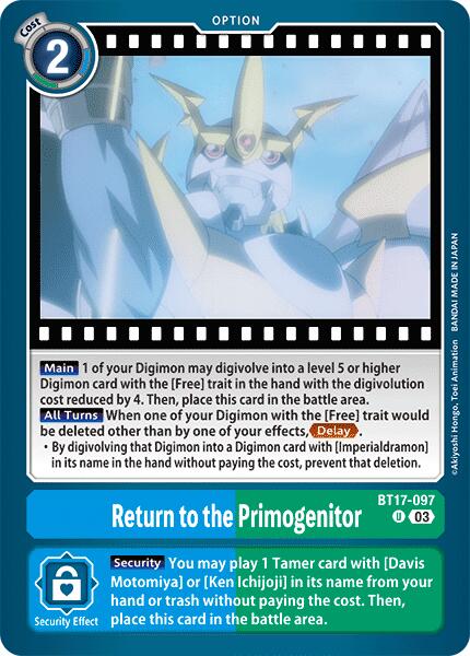 Return to the Primogenitor [BT17-097] [Secret Crisis] | Amazing Games TCG