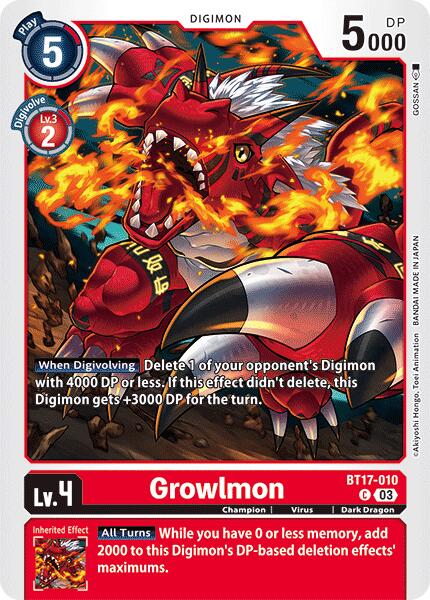 Growlmon [BT17-010] [Secret Crisis] | Amazing Games TCG