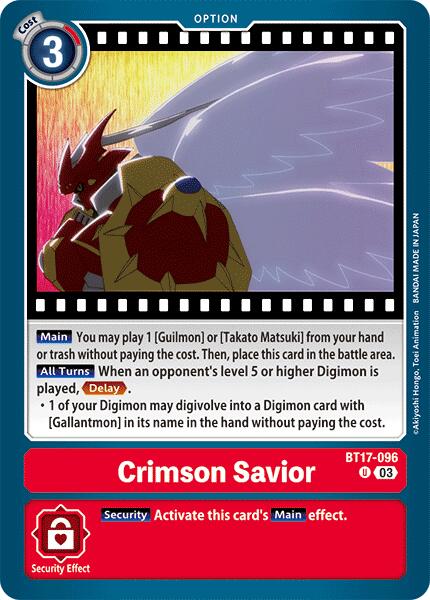 Crimson Savior [BT17-096] [Secret Crisis] | Amazing Games TCG