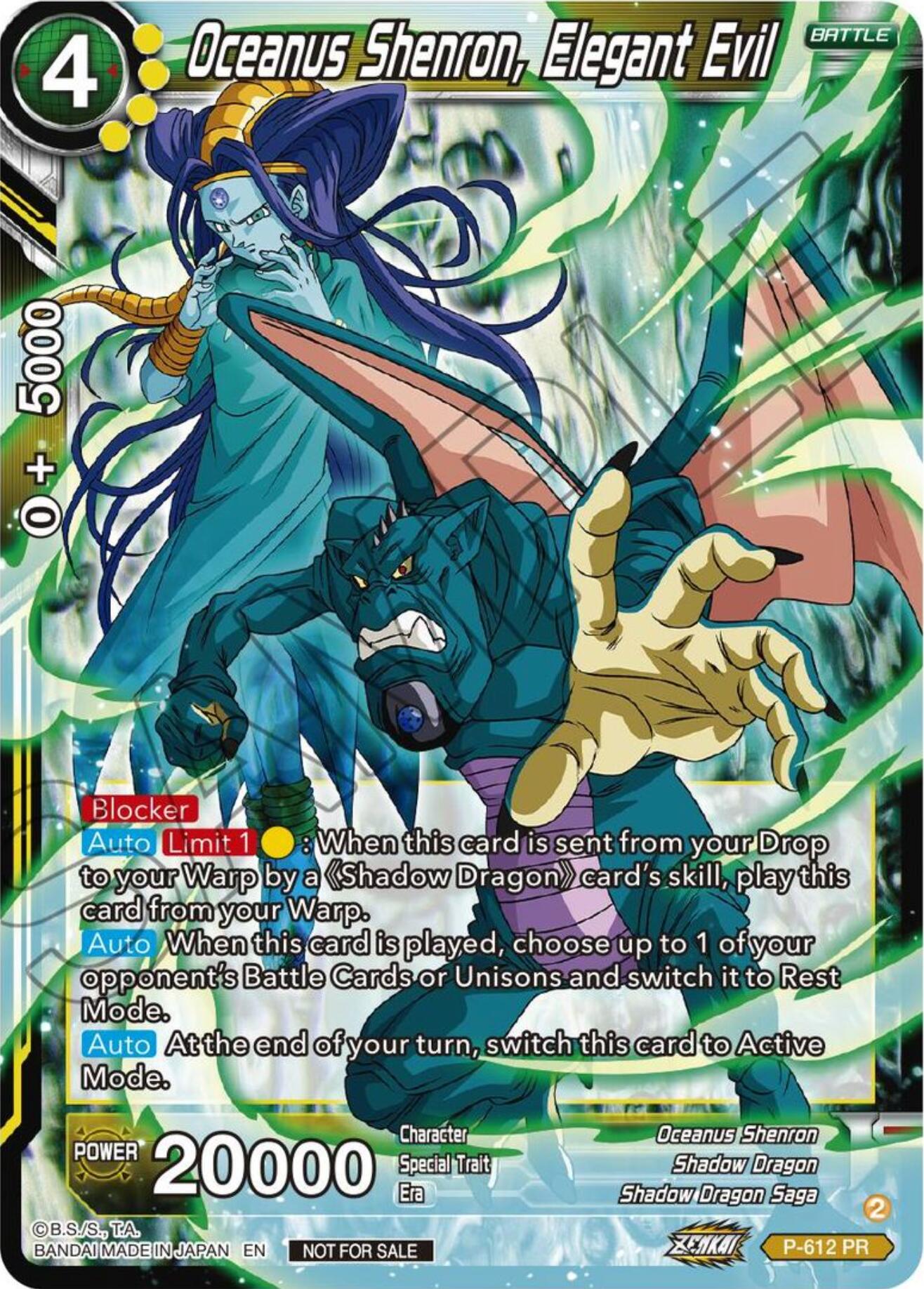 Oceanus Shenron, Elegant Evil (Tournament Pack Vol. 8) (P-612) [Promotion Cards] | Amazing Games TCG