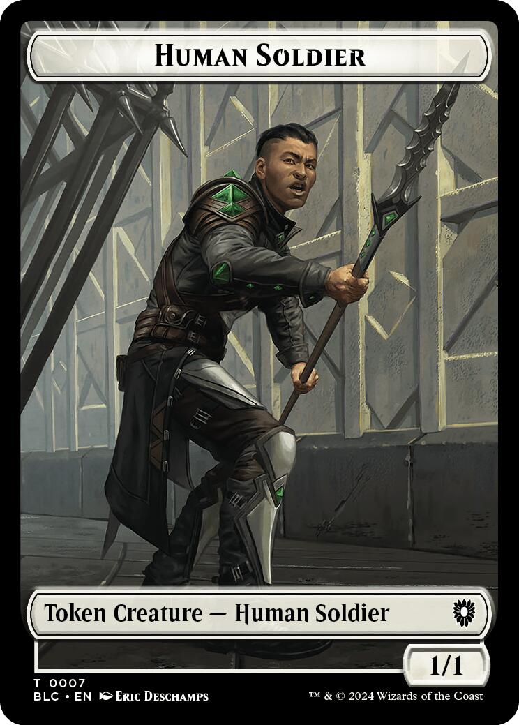 Human Soldier // Wolf (035) Double-Sided Token [Bloomburrow Commander Tokens] | Amazing Games TCG