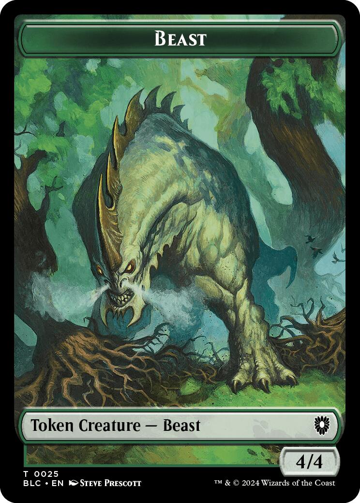 Cat // Beast (025) Double-Sided Token [Bloomburrow Commander Tokens] | Amazing Games TCG