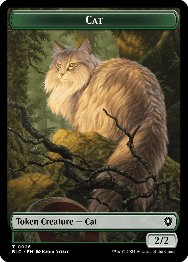 Cat // Beast (025) Double-Sided Token [Bloomburrow Commander Tokens] | Amazing Games TCG