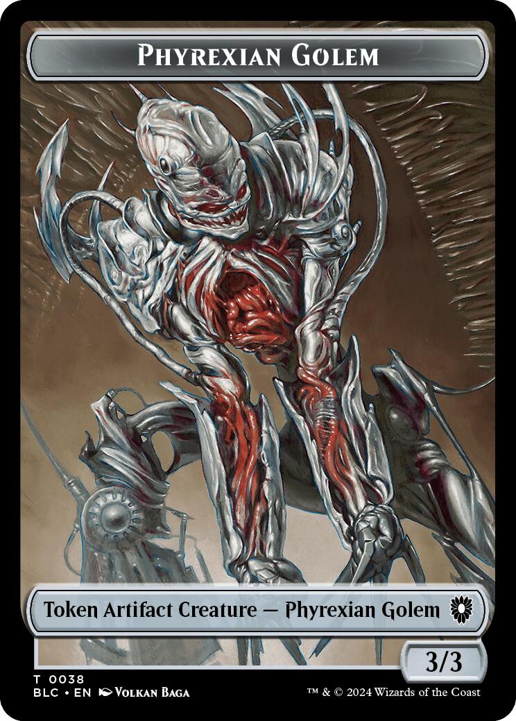 Phyrexian Golem // Faerie Double-Sided Token [Bloomburrow Commander Tokens] | Amazing Games TCG