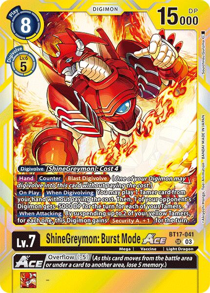 ShineGreymon: Burst Mode ACE [BT17-041] [Secret Crisis] | Amazing Games TCG