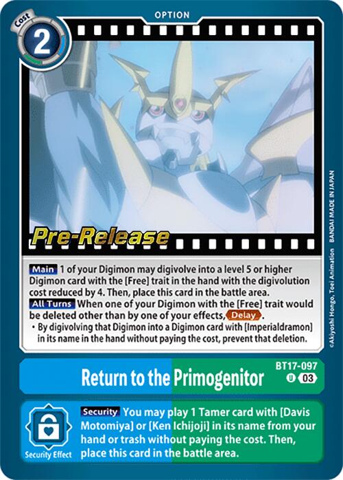 Return to the Primogenitor [BT17-097] [Secret Crisis Pre-Release Cards] | Amazing Games TCG