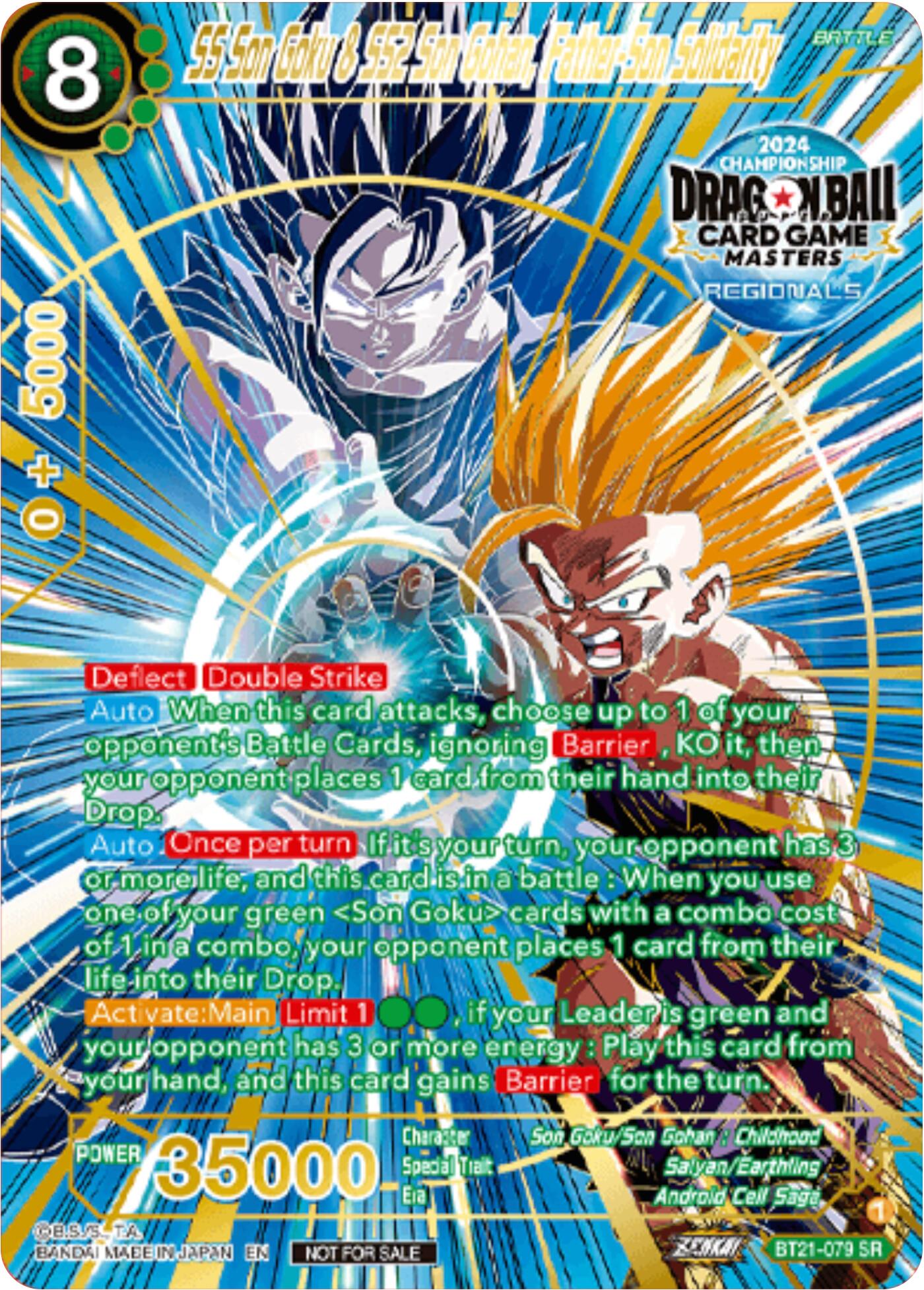 SS Son Goku & SS2 Son Gohan, Father-Son Solidarity (Championship 2024 Top 16 Alternate Art Vol.2) (BT21-079) [Tournament Promotion Cards] | Amazing Games TCG