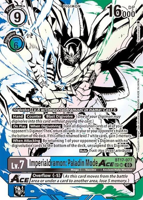 Imperialdramon: Paladin Mode ACE [BT17-077] (Textured) [Secret Crisis] | Amazing Games TCG