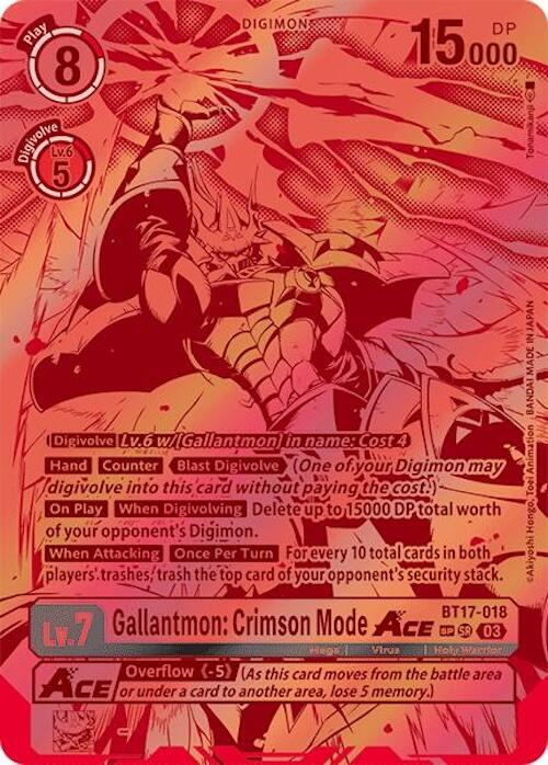 Gallantmon: Crimson Mode ACE [BT17-018] (Textured) [Secret Crisis] | Amazing Games TCG