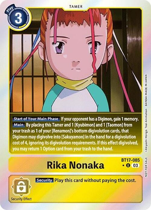 Rika Nonaka [BT17-085] (Secret Crisis: Movie Memorial Pack) [Secret Crisis] | Amazing Games TCG