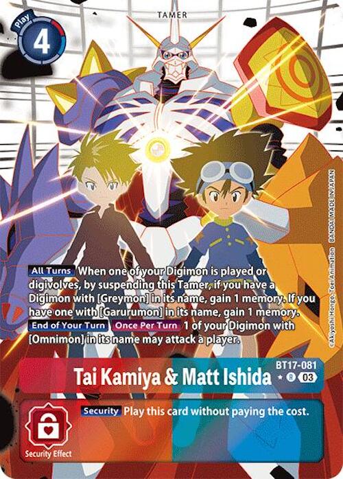 Tai Kamiya & Matt Ishida [BT17-081] (Alternate Art) [Secret Crisis] | Amazing Games TCG