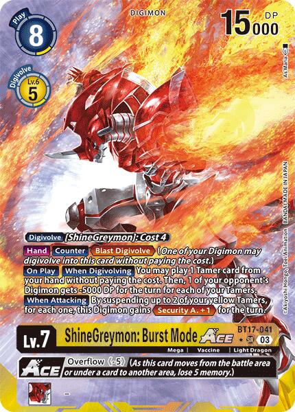 ShineGreymon: Burst Mode ACE [BT17-041] (Alternate Art) [Secret Crisis] | Amazing Games TCG