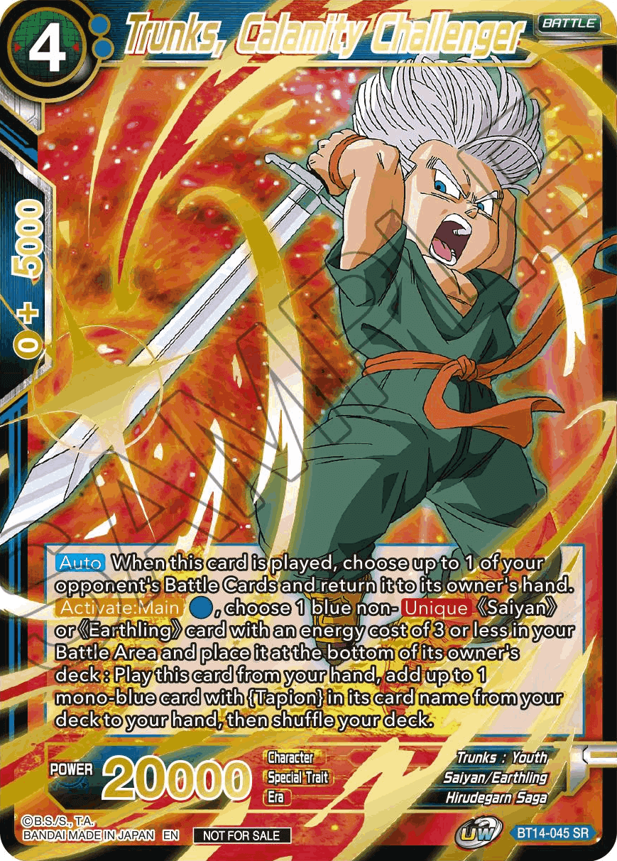 Trunks, Calamity Challenger (Alt. Art Card Set 2023 Vol. 1) (BT14-045) [Tournament Promotion Cards] | Amazing Games TCG