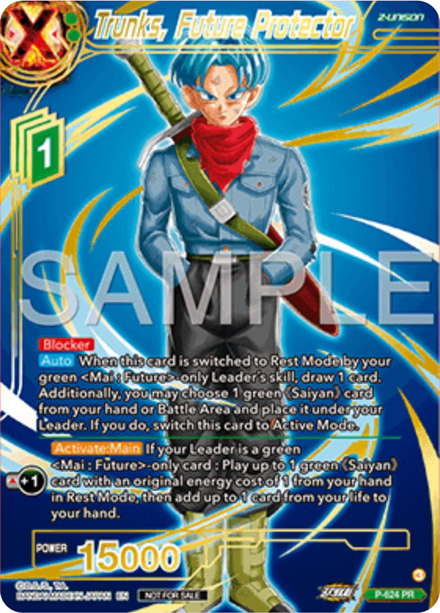 Trunks, Future Protector (Gold Stamped) (P-424) [Promotion Cards] | Amazing Games TCG