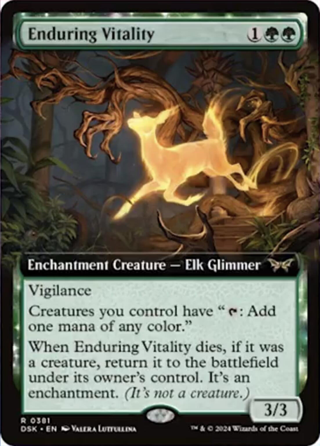 Enduring Vitality (Extended Art) [Duskmourn: House of Horror] | Amazing Games TCG