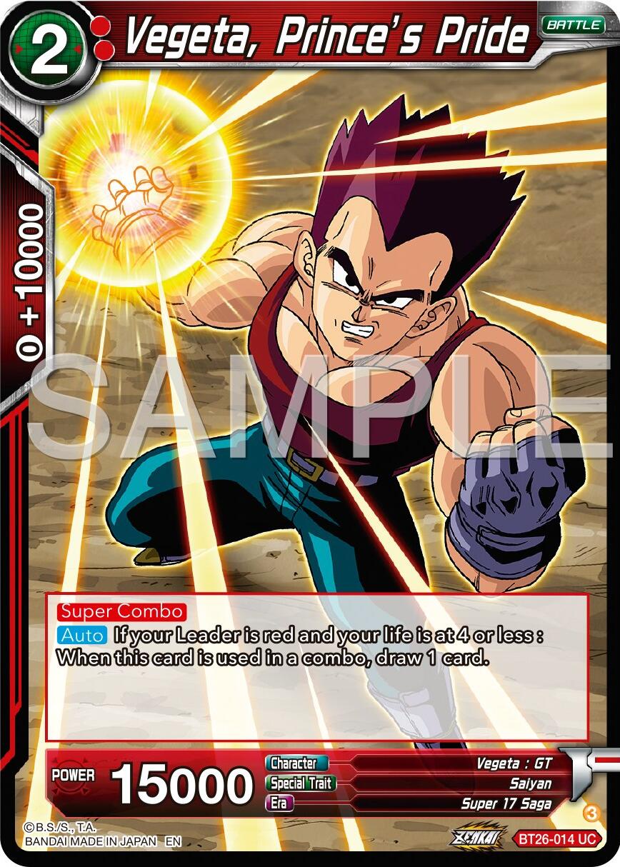 Vegeta, Prince's Pride (BT26-014) [Ultimate Advent] | Amazing Games TCG