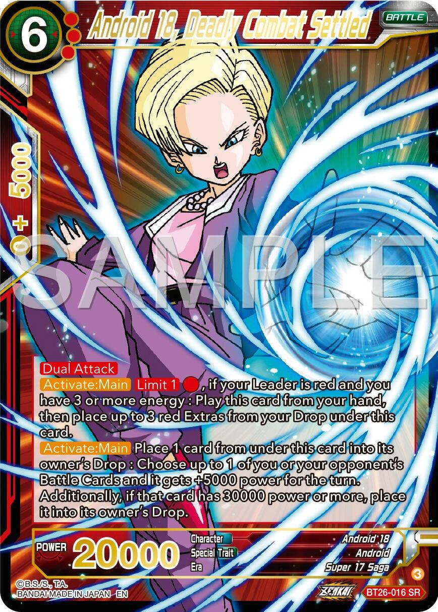 Android 18, Deadly Combat Settled (Bt26-016) [Ultimate Advent] | Amazing Games TCG