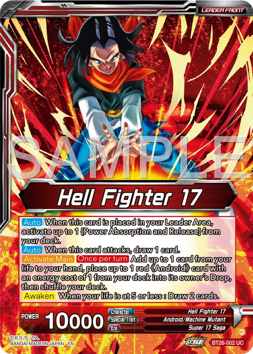 Hell Fighter 17 // Super 17, Anti-Saiyan Killing Machine (BT26-002) [Ultimate Advent] | Amazing Games TCG