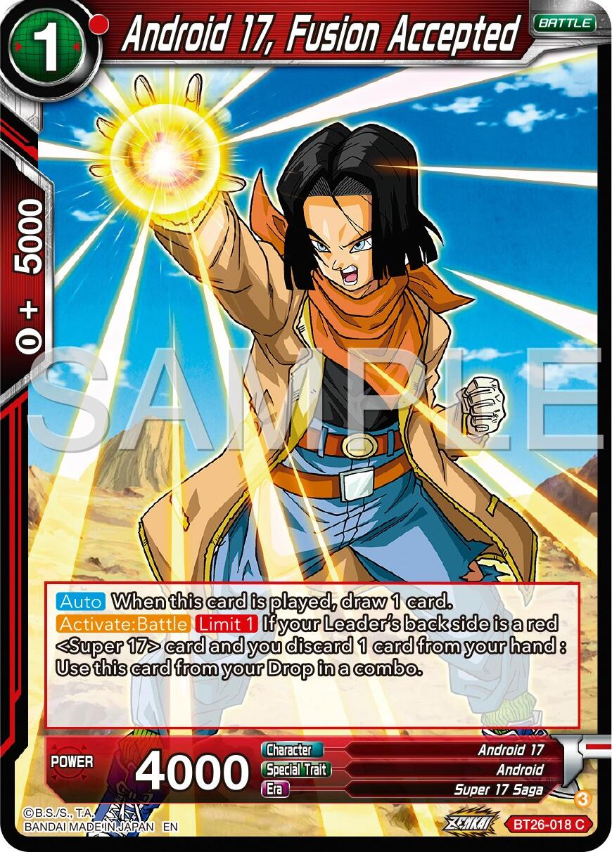 Android 17, Fusion Accepted (BT26-018) [Ultimate Advent] | Amazing Games TCG