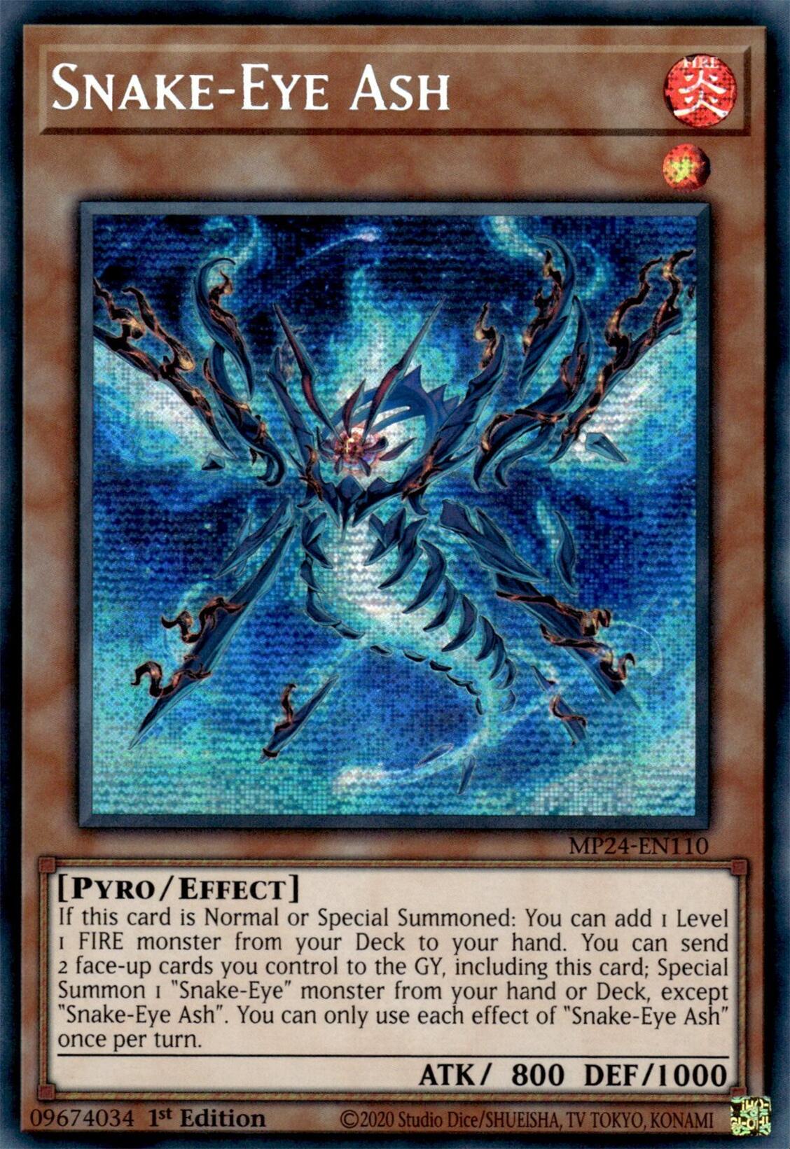 Snake-Eye Ash [MP24-EN110] Prismatic Secret Rare | Amazing Games TCG