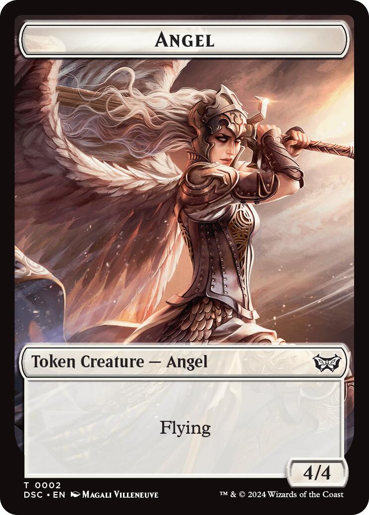 Angel // Glimmer Double-Sided Token [Duskmourn: House of Horror Commander Tokens] | Amazing Games TCG