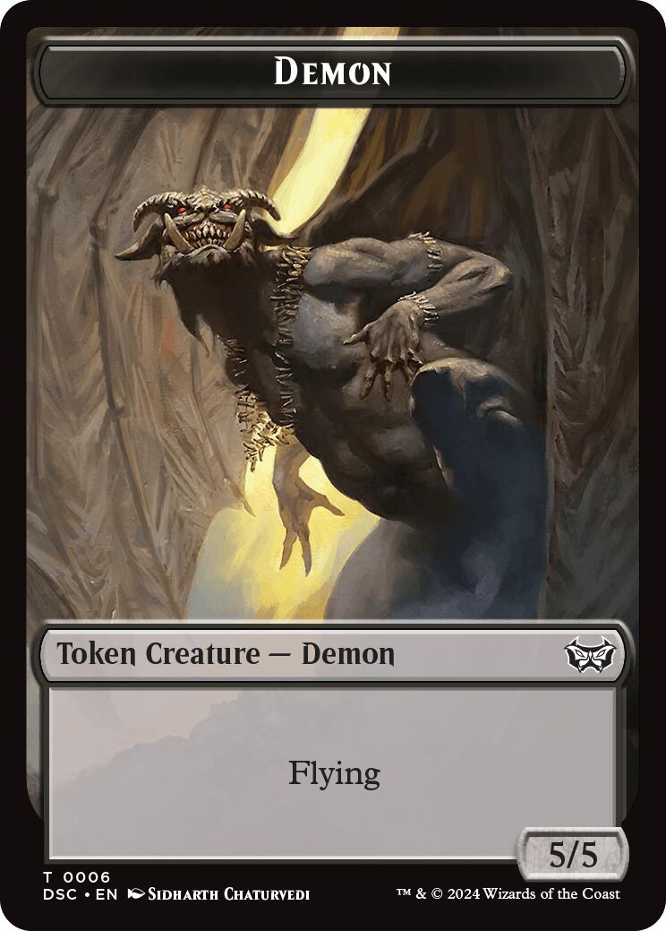 Demon // Bird Double-Sided Token [Duskmourn: House of Horror Commander Tokens] | Amazing Games TCG