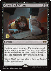 Come Back Wrong (0086) [Duskmourn: House of Horror Prerelease Promos] | Amazing Games TCG