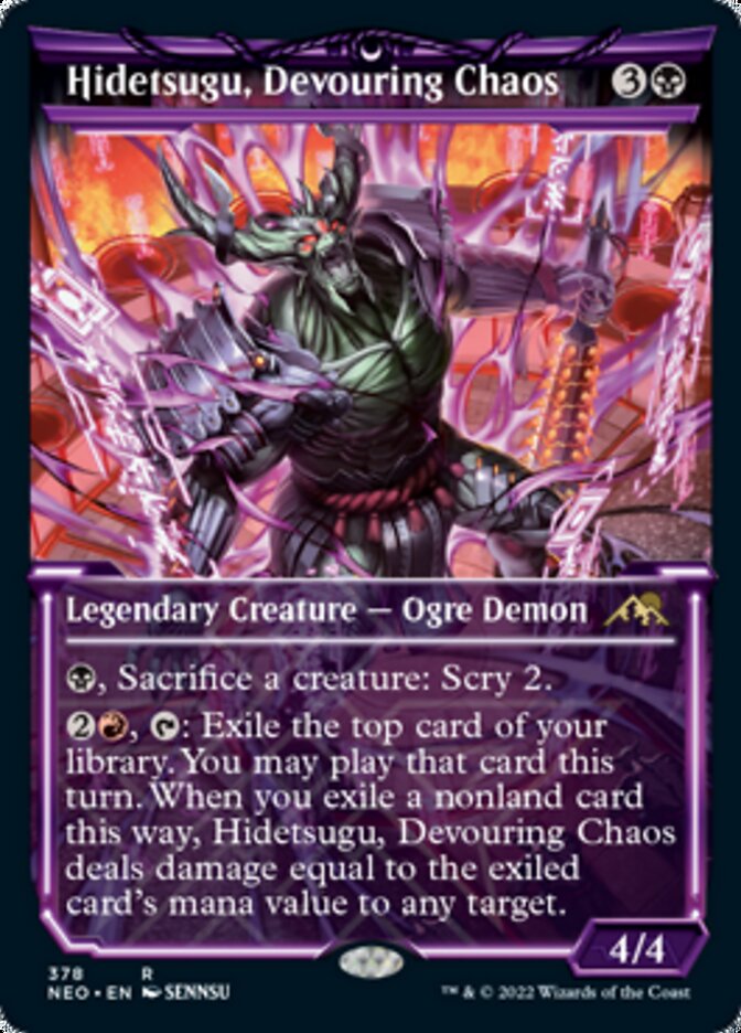 Hidetsugu, Devouring Chaos (Showcase Soft Glow) [Kamigawa: Neon Dynasty] | Amazing Games TCG