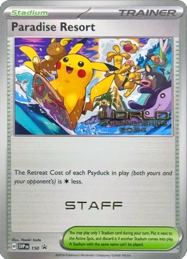 Paradise Resort (150) (World Championships 2024) (Staff) [Scarlet & Violet: Black Star Promos] | Amazing Games TCG